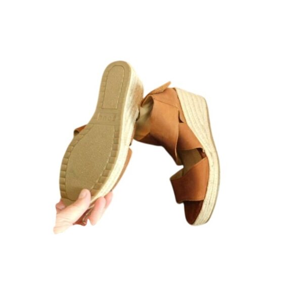 Naturalizer Soul Size 11 Brown Strappy Leather Wedge Heels NEW - Picture 4 of 4